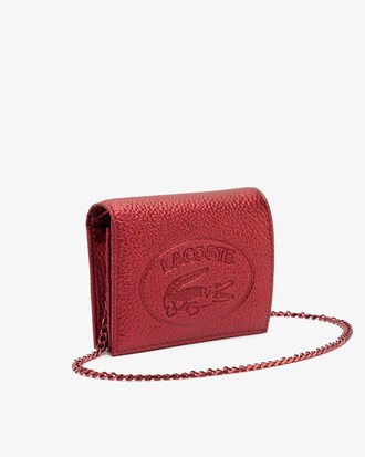 Minibolso billetera Croco Crew de mujer en piel metálica