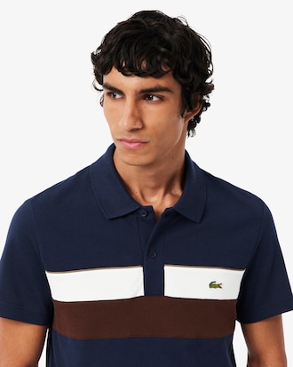 Polo de minipiqu&eacute; color block de corte regular