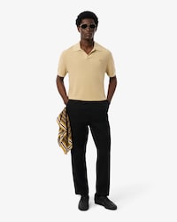 Pantalón chino de tela de gabardina de algodón de corte regular