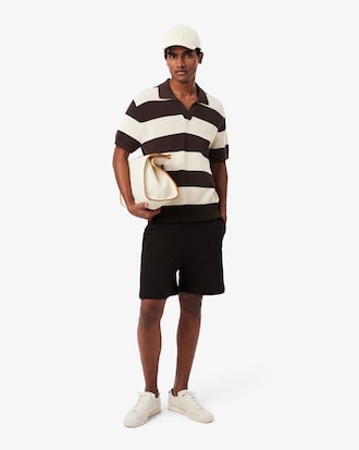 Jersey de manga corta y cuello polo de rayas