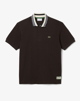 Polo con cuello de rayas de corte clásico fabricado en Francia