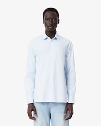 Camisa de corte ajustado de popelín elástico de rayas