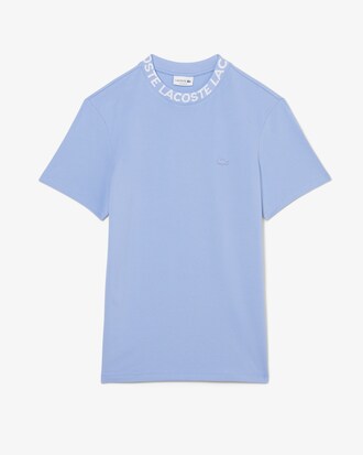 Camiseta de piqué con detalles de marca de jacquard