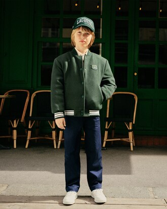 Chaqueta tipo bomber con insignia de cocodrilo