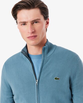 Jersey de cuello alto de algodón con cremallera