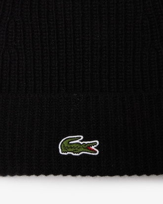 Gorro de lana cardada de punto de canalé