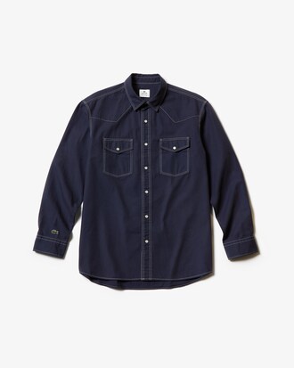 Camisa de hombre Lacoste LIVE loose fit con paneles estilo cowboy