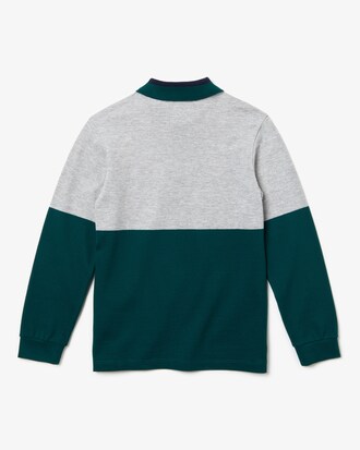 Polo de ni&ntilde;o Lacoste en piqu&eacute; de algod&oacute;n color block