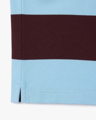 Polo de rugby de piqué de rayas en contraste