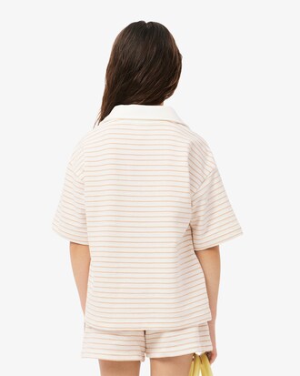 Polo de tejido de rizo de rayas