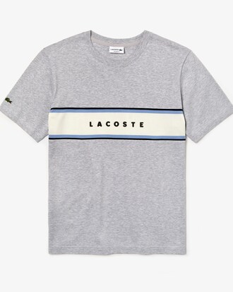 Camiseta algodón panel piqué cuello redondo inscripción