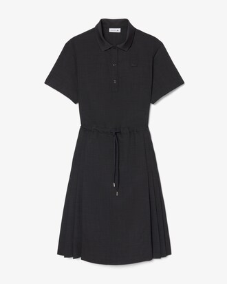 Vestido polo plisado de mezcla de lana