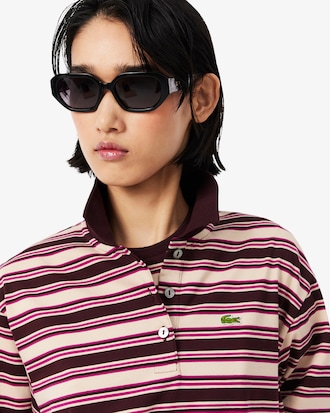 Polo oversize de manga larga de rayas