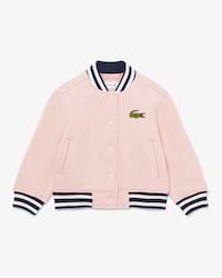 Cazadora tipo bomber de felpa con insignia bordada