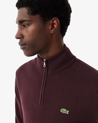Jersey de cuello alto de algod&oacute;n con cremallera
