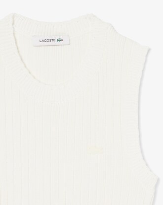 Vestido plisado de canal&eacute; de mezcla de algod&oacute;n