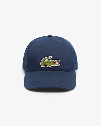 Gorra de sarga de algodón con insignia de cocodrilo