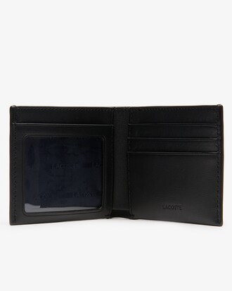 Men's L.12.12 Cuir Casual Embossed Lettering Leather 4 Card Wallet