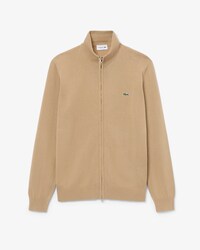 Jersey de cuello alto de algod&oacute;n con cremallera