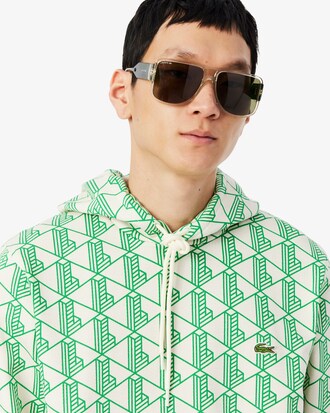 Sudadera con capucha de felpa con monograma