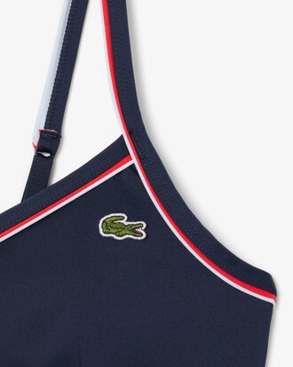 Top de bikini con ribetes en contraste