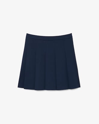 Falda plisada de sarga de algod&oacute;n
