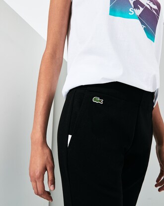 Pantal&oacute;n de deporte de mujer Lacoste SPORT Tennis en felpa con franjas distintivas