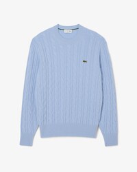 Jersey de cuello redondo de lana cardada con motivo de ochos