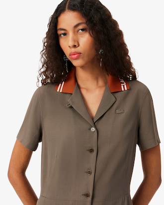 Vestido de piqu&eacute; con cuello polo y logotipo Runway