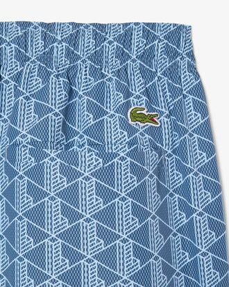 Short de baño de largo medio con estampado de monograma