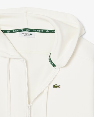 Sudadera con capucha de piqué con cremallera