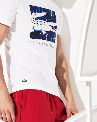Camiseta de hombre Lacoste SPORT x Novak Djokovic con logo de cocodrilo de camuflaje
