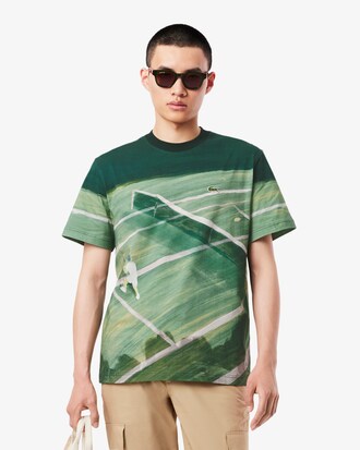 Camiseta con estampado de tenis de corte clásico