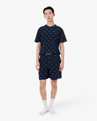 Pantal&oacute;n corto de pijama estampado de corte recto