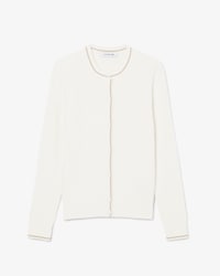 Chaqueta de punto de rayas con motivo de ochos