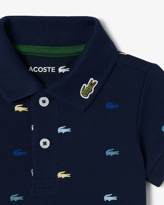 Body de beb&eacute; de piqu&eacute; con cocodrilo