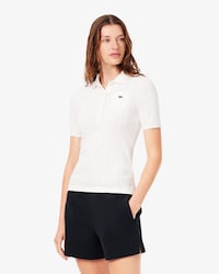 Polo de punto pointelle de corte ajustado