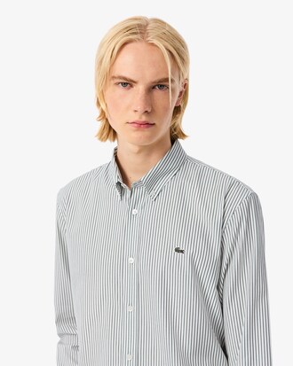 Camisa de pinpoint de rayas de corte regular