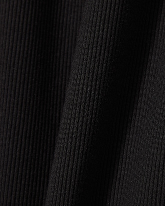 Vestido con cuello polo de canalé de algodón de corte ajustado