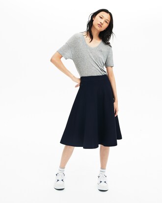 Camiseta de mujer Lacoste Motion en Lyocell acanalado ligero