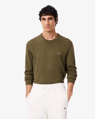 Jersey de cuello redondo de algod&oacute;n monocolor