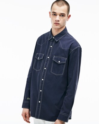 Camisa de hombre Lacoste LIVE loose fit con paneles estilo cowboy
