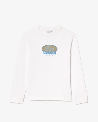 Camiseta de algodón grueso con insignia estampada
