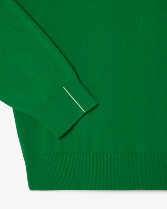 Jersey de cuello redondo de algodón monocolor