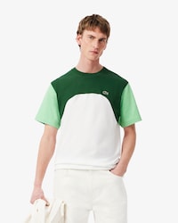 Camiseta de punto jersey de algodón con bloques de color