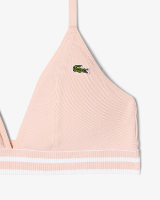 Bralette triangular de canal&eacute; de algod&oacute;n