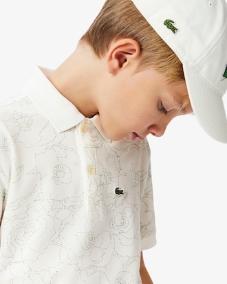 Polo de minipiqué con estampado floral