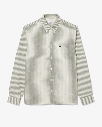 Camisa de lino de corte regular de rayas