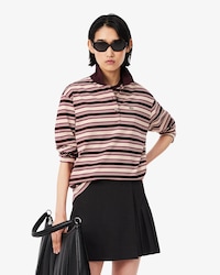 Polo oversize de manga larga de rayas
