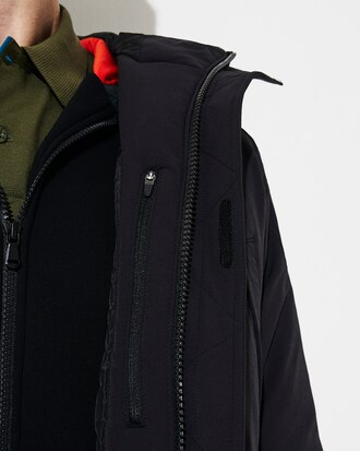Parka impermeable de hombre Lacoste SPORT en lona bicolor con bolsillos